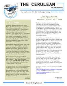 Fall[removed], Vol. 5, No. 3  www.ohiobirds.org . . . .. . . . . . . . . . . . . . . . . . . . . . . . . . . . [removed] Quarterly Newsletter of the Ohio Ornithological Society: Ohio’s Birding Network  THE WILDS