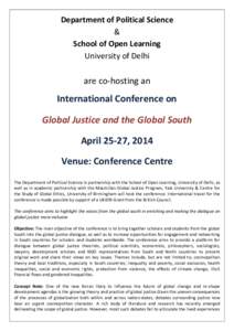 Department of Political Science & School of Open Learning University of Delhi  are co-hosting an