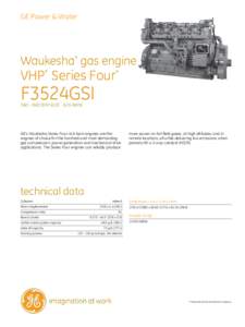 GE Power & Water  Waukesha* gas engine VHP* Series Four*