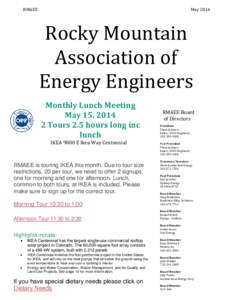 RMAEE  May 2014 Rocky Mountain Association of