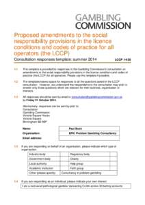 Response form LCCP consultation September 2013