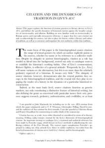 2013.A02 Haimson Lushkov, Citation and the Dynamics of Tradition