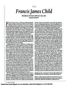 V I TA  Francis James Child Brief life of a Victorian enthusiast: [removed]by john burgess