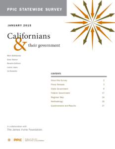 ppic state wide surve y  JANUARY 2015 Californians