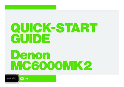 QUICK-START GUIDE Denon MC6000MK  Installation and Setup