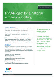 Case study  RPO-Project for a national expansion strategy Services