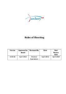Rules of Shooting  Version
