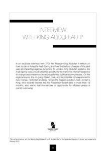 INTERVIEW WITH KING ABDULLAH II*