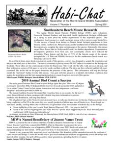 Habi-Chat  Newsletter of the Merritt Island Wildlife Association Volume 17 Number 1  Spring 2011
