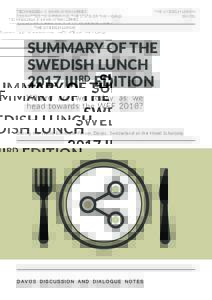 TECHNOLOGY & INNOVATION SERIES COMMITTED TO IMPROVING THE STATE OF THE WORLD THE SWEDISH LUNCH DAVOS