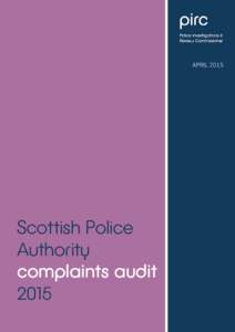 APRILScottish Police Authority complaints audit 2015