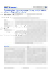 Gelotophobia and the challenges of implementing laughter into virtual agents interactions