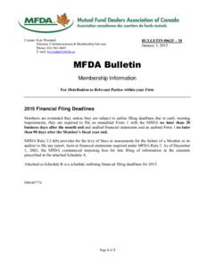 Membership Information Bulletin #0625-M[removed]Financial Filing Deadlines