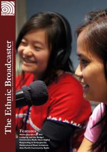 Autumn 2011 Edition – Journal of the National Ethnic & Multicultural Broadcasters’ Council  The Ethnic Broadcaster Features