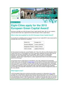Microsoft Word - Nov 2012 Ezine 8 Eight Cities apply for the 2015 European Green Capital Award