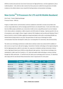 ARM has recently announced two new Cortex-R processors for high-performance, real-time applications such as mobile baseband. In this article we take a look at how these processors enable the next generation of mobile evo