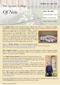 Bulletin no.2: JulyThe Queen’s College Of Note