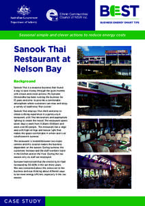 Seasonal simple and clever actions to reduce energy costs  Sanook Thai Restaurant at Nelson Bay Background