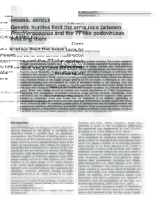 Genetic hurdles limit the arms race between Prochlorococcus and the T7-like podoviruses infecting them