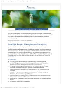 MCM Klosterfrau Vertriebsgesellschaft mbH -- Manager Project Management Office (m/w)