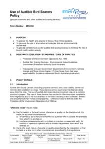 Microsoft Word - ENV 023 Use of Audible Bird Scarers Policy.DOC