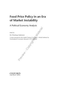 Food Price Policy in an Era of Market Instability dM ate ria