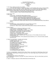 Associated Student Government Santa Barbara City College Student Senate Minutes November 9, 2012 9:00 am CC-223