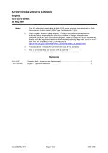 Airworthiness Directive Schedule Engines Solo 2350 Series 29 May 2014 Notes
