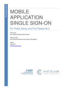 PROJECT DESCRIPTION  MOBILE APPLICATION SINGLE SIGN-ON For Public Safety and First Responders