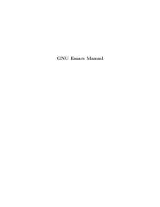GNU Emacs Manual  GNU Emacs Manual