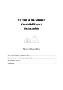 St Pius X RC Church Church Hall Project Parish Update  Finance Committee