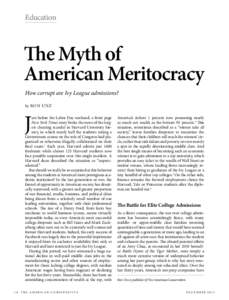Education  The Myth of American Meritocracy How corrupt are Ivy League admissions? by ron unz