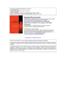 This article was downloaded by:[Becchetti, Leonardo] On: 29 February 2008 Access Details: [subscription number[removed]Publisher: Routledge Informa Ltd Registered in England and Wales Registered Number: [removed]Regist