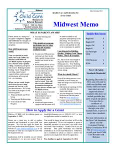 Quality Care and Education for Every Child July-OctoberMidwest Memo