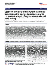 Upstream regulatory architecture of rice genes: summarizing the baseline towards genus-wide comparative analysis of regulatory networks and allele mining