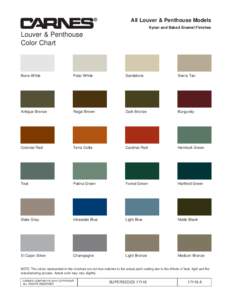 All Louver & Penthouse Models Kynar and Baked Enamel Finishes Louver & Penthouse Color Chart