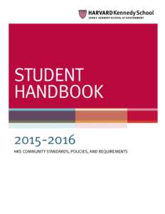 student handbookHKS Community Standards, Policies, and Requirements  1