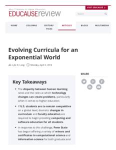 VISIT EDUCAUSE Search HOME  COLUMNS