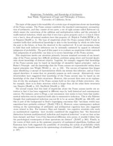 Proof theory / Logic in computer science / Computability theory / Effective descriptive set theory / Peano axioms / Logicism / Second-order arithmetic / Philosophy of mathematics / Axiom / Mathematics / Mathematical logic / Logic