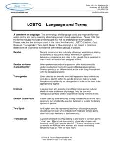 Microsoft Word - LGBTQ - Language and Terms