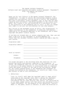 The Apache Software Foundation Software Grant and Corporate Contributor License Agreement (