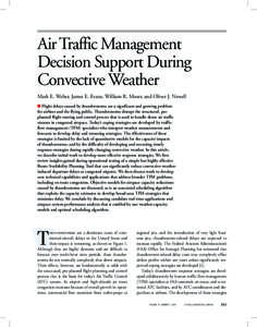 • weber, evans, moser, and newell  Air Traffic Management Decision Support During Convective Weather Air Traffic Management Decision Support During