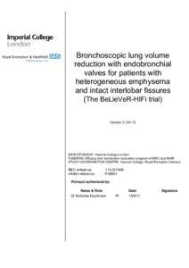 Bronchoscopic lung volume reduction with endobronchial valves for patients with heterogeneous emphysema and intact interlobar fissures (The BeLieVeR-HIFi trial)