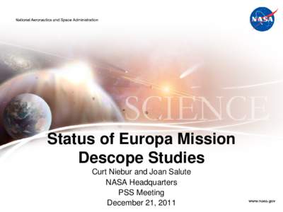 Spacecraft / European Space Agency / Europa / Astrobiology / Europa Orbiter / Europa Lander / EJSM/Laplace / Jovian Europa Orbiter / Uranus orbiter and probe / Spaceflight / Europa Jupiter System Mission / Space technology