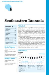 ©Lonely Planet Publications Pty Ltd  Southeastern Tanzania Why Go? Mafia ............................. 281 Selous Game