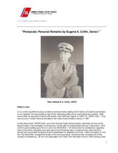 Naval Air Station Pensacola: Personal Remarks by Eugene A. Coffin, Senior.