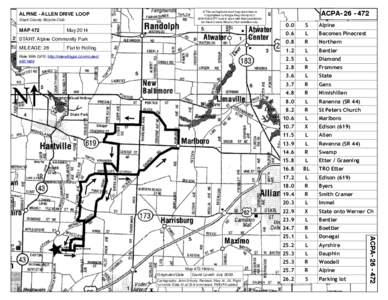 © The background road map used here is Copyrighted by Kappa Map Group LLCand is used with their permission for Stark County Bicycle Club activities only.  ALPINE - ALLEN DRIVE LOOP!