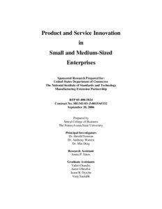 Product and Service Innovation in Small and Medium-Sized