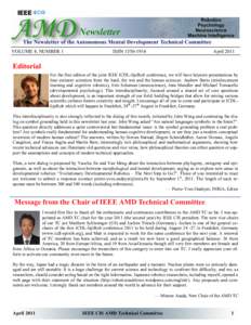 AMD Newsletter  Vol. 8, No. 1, 2011 VOLUME 8, NUMBER 1