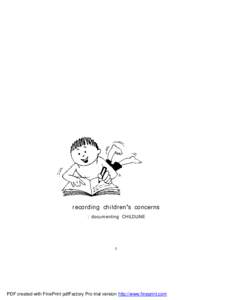 recording children’s concerns : documenting CHILDLINE 1  PDF created with FinePrint pdfFactory Pro trial version http://www.fineprint.com